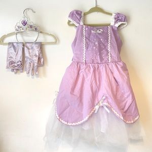 Princess dress purple Sofia the First Size 2-4 includes Crown and Gloves